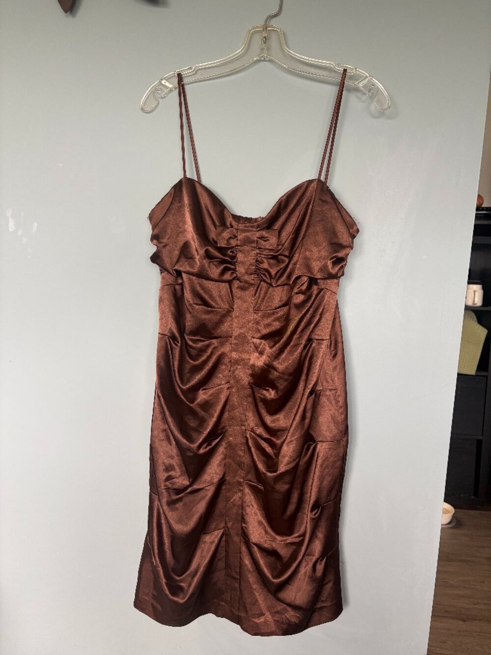 Y2K Jessica Brand Brown Satin Dress Size 14